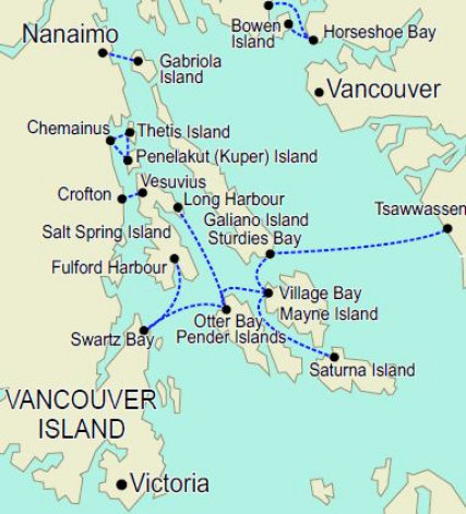 Map of BC Ferry Routes